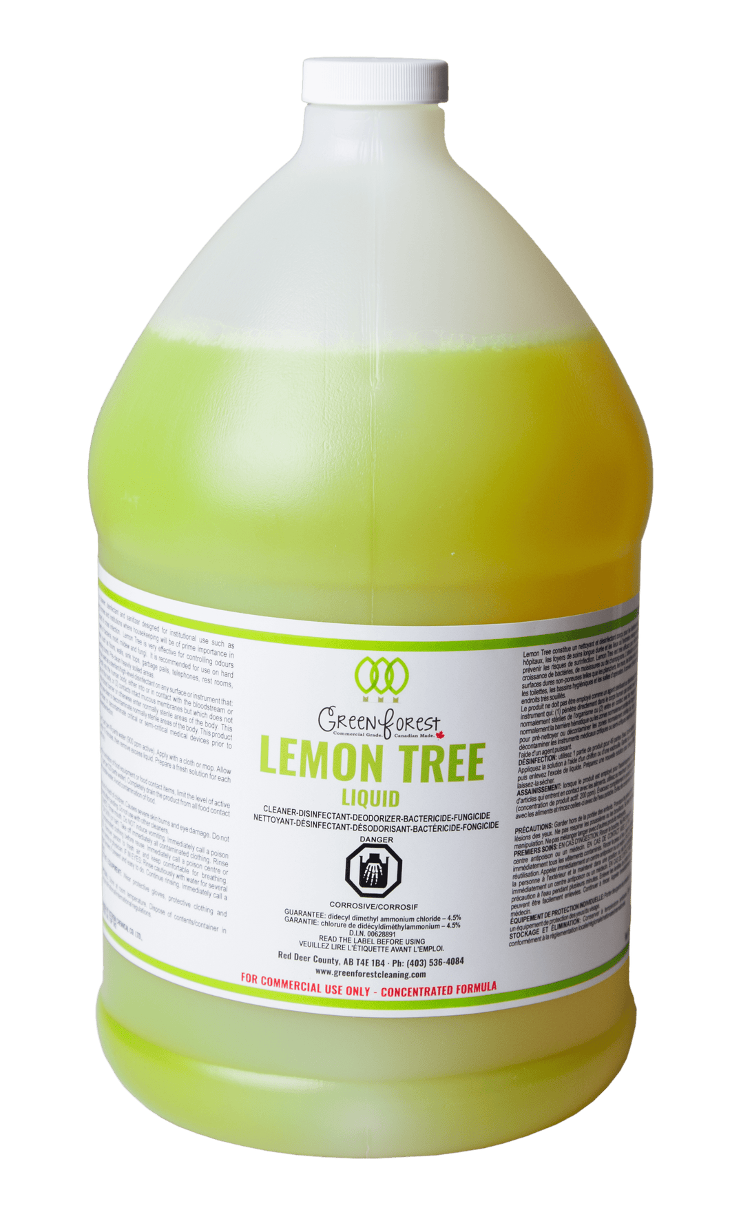 *DIN# Lemon Tree Commercial Disinfectant Concentrate - 4L Jug - Green Forest Cleaning